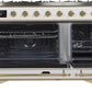 ILVE 48 Inch Majestic II Series Freestanding Dual Fuel Double Oven Range with 8 Sealed Burners, Triple Glass Cool Door, Convection Oven (UM12FDNS)