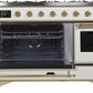 ILVE 48 Inch Majestic II Series Freestanding Dual Fuel Double Oven Range with 8 Sealed Burners, Triple Glass Cool Door, Convection Oven (UM12FDNS)