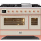 ILVE 48 Inch Majestic II Series Freestanding Dual Fuel Double Oven Range with 8 Sealed Burners, Triple Glass Cool Door, Convection Oven (UM12FDNS)