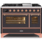 ILVE 48 Inch Majestic II Series Freestanding Dual Fuel Double Oven Range with 8 Sealed Burners, Triple Glass Cool Door, Convection Oven (UM12FDNS)