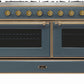 ILVE 60 Inch Majestic II Series Dual Fuel Natural Gas Range with 9 Sealed Burners and Griddle with 5.8 cu. ft. Total Oven Capacity TFT Oven Control Display (UM15FDNS3)