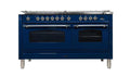 ILVE 60 Inch Nostalgie Series Freestanding Double Oven Dual Fuel Range