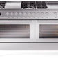 ILVE Professional Plus II 60 Inch Dual Fuel Freestanding Range in Stainless Steel with Trim - UP60FSWMP