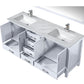 Jacques 72" White Double Vanity, White Carrara Marble Top, White Square Sinks and 70" Mirror LJ342272DADSM70
