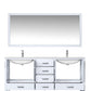 Jacques 72" White Double Vanity, White Carrara Marble Top, White Square Sinks and 70" Mirror LJ342272DADSM70