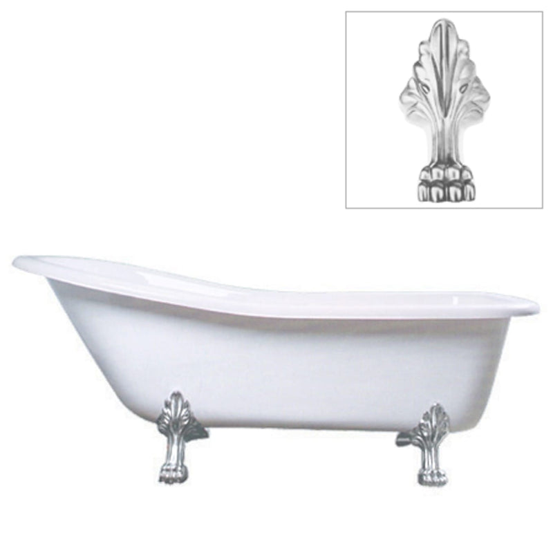 kingston-brass-aqua-eden-67-inch-acrylic-single-slipper-clawfoot-tub-with-7-inch-faucet-drillings-white-polished-chrome-vtde692823c1