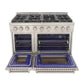 Kucht Appliance Package - 48 inch Natural Gas Range in Stainless Steel, Wall Range Hood, Refrigerator, Dishwasher, and Gas Stovetop, KFX-KFX480-369T