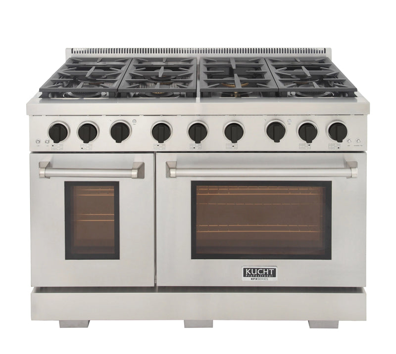 Kucht Appliance Package - 48 inch Propane Gas Range in Stainless Steel and Dishwasher, K6502D-KFX480