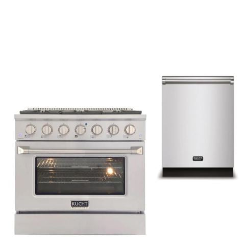 Kucht Appliance Package Professional 36 in. 5.2 cu ft. Natural Gas Range & Dishwasher, K77-KNG361-40D