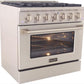 Kucht Appliance Package Professional 36 in. 5.2 cu ft. Natural Gas Range, Microwave Drawer, Dishwasher, KMD24S-KNG-361