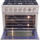 Kucht Appliance Package Professional 36 in. 5.2 cu ft. Natural Gas Range, Microwave Drawer, Dishwasher, KMD24S-KNG-361