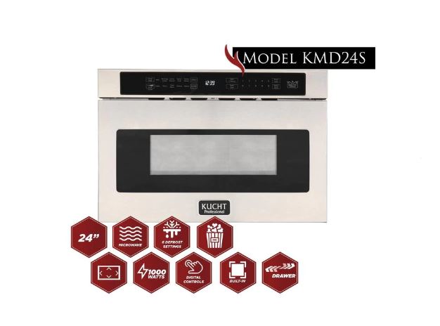 Kucht Appliance Package Professional 36 in. 5.2 cu ft. Natural Gas Range, Microwave Drawer, Dishwasher, KMD24S-KNG-361