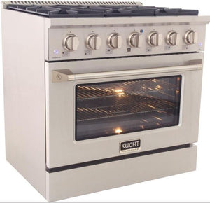 Kucht Appliance Package Professional 36 in. 5.2 cu ft. Natural Gas Range, Range Hood, Dishwasher, K7740D-KNG-361