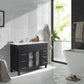 Laviva Nova 48" Espresso Bathroom Vanity with White Ceramic Basin Countertop 31321529-48E-CB