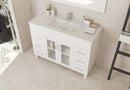 Laviva Nova 48" White Bathroom Vanity with White Ceramic Basin Countertop 31321529-48W-CB