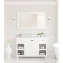 Laviva Odyssey 48" White Bathroom Vanity with White Stripes Marble Countertop 313613-48W-WS