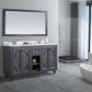 Laviva Odyssey 60" Maple Grey Double Sink Bathroom Vanity with White Carrara Marble Countertop 313613-60G-WC