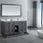 Laviva Odyssey 60" Maple Grey Double Sink Bathroom Vanity with White Carrara Marble Countertop 313613-60G-WC