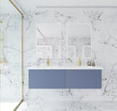 Laviva Vitri 60" Nautical Blue Double Sink Bathroom Vanity with VIVA Stone Matte White Solid Surface Countertop 313VTR-60DNB-MW