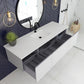 Laviva Vitri 66" Cloud White Single Sink Bathroom Vanity with VIVA Stone Matte White Solid Surface Countertop 313VTR-66CW-MW