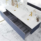 Laviva Vitri 72" Nautical Blue Double Sink Bathroom Vanity with VIVA Stone Matte White Solid Surface Countertop 313VTR-72DNB-MW