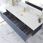 Laviva Vitri 72" Nautical Blue Single Sink Bathroom Vanity with VIVA Stone Matte White Solid Surface Countertop 313VTR-72CNB-MW
