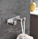 Lexora Bagno Bianca Stainless Steel Double Robe Hook - Brushed Nickel LRH18152BN