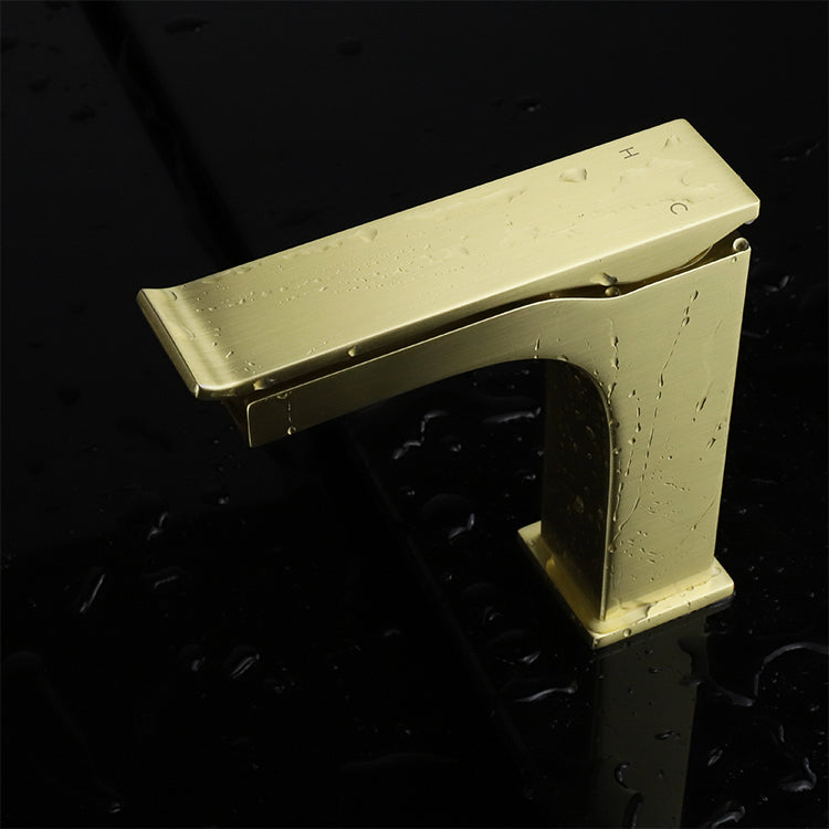 Lexora Balzani Brass Single Hole Waterfall Bathroom Faucet - Brushed Brass LFS1011BS