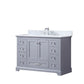 Lexora Dukes 48" Dark Grey Single Vanity, White Carrara Marble Top, White Square Sink and no Mirror LD342248SBDS000