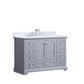 Lexora Dukes 48" Dark Grey Single Vanity, White Carrara Marble Top, White Square Sink and no Mirror LD342248SBDS000