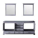 Lexora Dukes 80" Dark Grey Double Vanity, no Top and 30" Mirrors LD342280DB00M30
