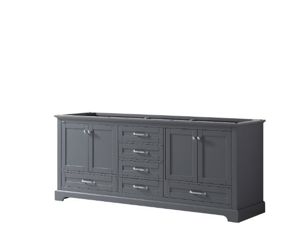 Lexora Dukes 80" Dark Grey Vanity Cabinet Only LD342280DB00000