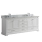 Lexora Dukes 80" White Double Vanity, White Carrara Marble Top, White Square Sinks and no Mirror LD342280DADS000