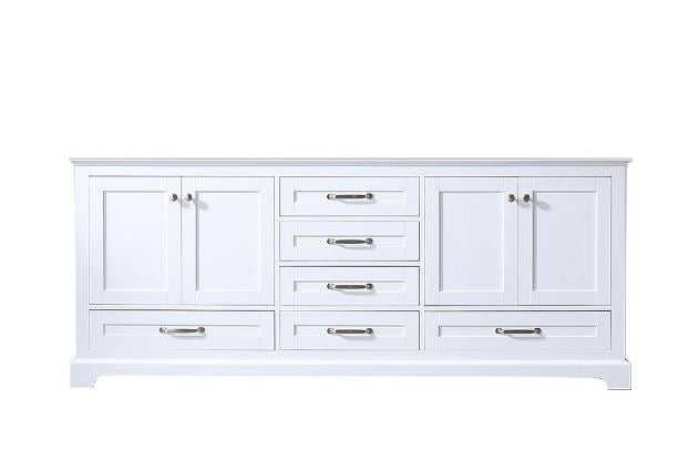 Lexora Dukes 80" White Vanity Cabinet Only LD342280DA00000