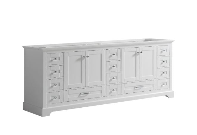 Lexora Dukes 84" White Vanity Cabinet Only LD342284DA00000
