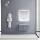 Lexora Geneva 30" Dark Grey Single Vanity, White Carrara Marble Top, White Square Sink and 30" LED Mirror w/ Faucet LG192230DBDSLM30F