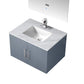 Lexora Geneva 30" Dark Grey Single Vanity, White Carrara Marble Top, White Square Sink and 30" LED Mirror w/ Faucet LG192230DBDSLM30F
