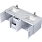 Lexora Geneva 60" Glossy White Double Vanity, White Carrara Marble Top, White Square Sinks and no Mirror LG192260DMDS000