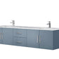 Lexora Geneva 80" Dark Grey Double Vanity, White Carrara Marble Top, White Square Sinks and no Mirror LG192280DBDS000