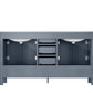Lexora Jacques 60" Dark Grey Double Vanity, White Carrara Marble Top, White Square Sinks and no Mirror LJ342260DBDS000