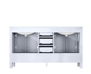Lexora Jacques 60" White Double Vanity, White Carrara Marble Top, White Square Sinks and no Mirror LJ342260DADS000