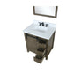 Lexora Marsyas 30" Rustic Brown Single Vanity, White Quartz Top, White Square Sink and 28" Mirror LM342230SKCSM28