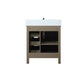 Lexora Marsyas 30" Rustic Brown Single Vanity, White Quartz Top, White Square Sink and no Mirror LM342230SKCS000