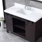 Lexora Marsyas 48" Brown Single Vanity, White Quartz Top, White Square Sink and no Mirror LM342248SCCS000