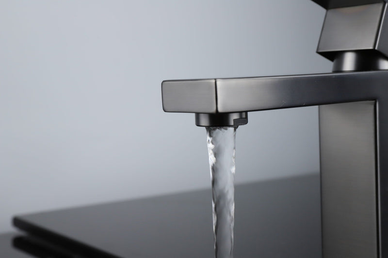 Lexora Monte Stainless Steel Single Hole Bathroom Faucet - Gun Metal LFS1012GM