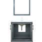 Lexora Ziva 30" Dark Grey Single Vanity, Cultured Marble Top, White Square Sink and 28" Mirror LZV352230SBJSM28