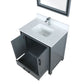 Lexora Ziva 30" Dark Grey Single Vanity, Cultured Marble Top, White Square Sink and 28" Mirror LZV352230SBJSM28