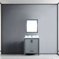 Lexora Ziva 30" Dark Grey Single Vanity, Cultured Marble Top, White Square Sink and 28" Mirror LZV352230SBJSM28