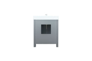 Lexora Ziva 30" Dark Grey Single Vanity, Cultured Marble Top, White Square Sink and no Mirror LZV352230SBJS000