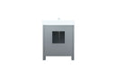 Lexora Ziva 30" Dark Grey Single Vanity, Cultured Marble Top, White Square Sink and no Mirror LZV352230SBJS000